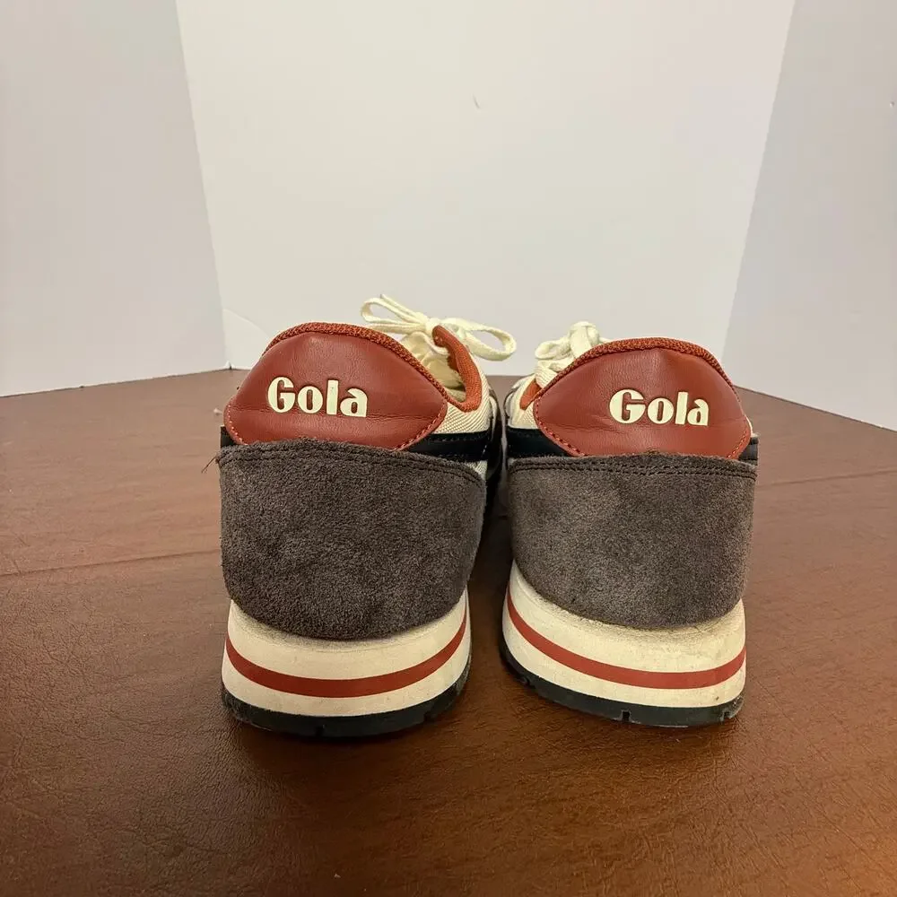 Gola Retro Low Top Sneakers White Tan Classic Trainer - Picture 5 of 9